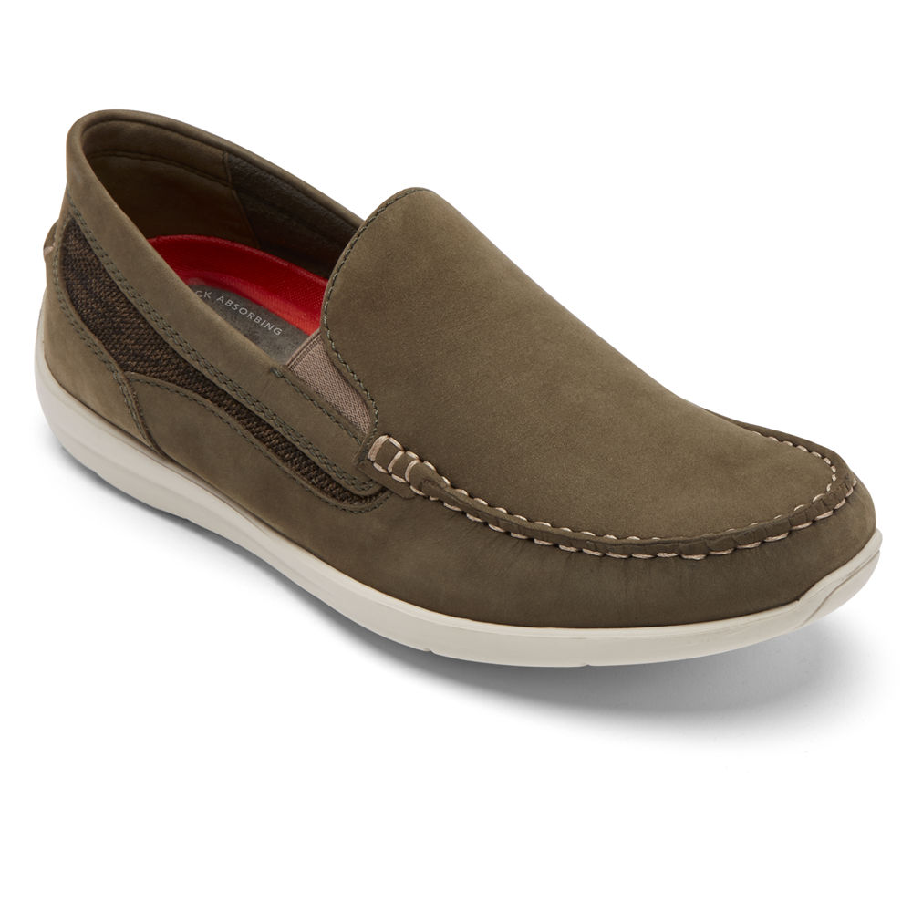 Rockport Mens Slip-On Dark Olive - Cullen Venetian - UK 703-KYICRO